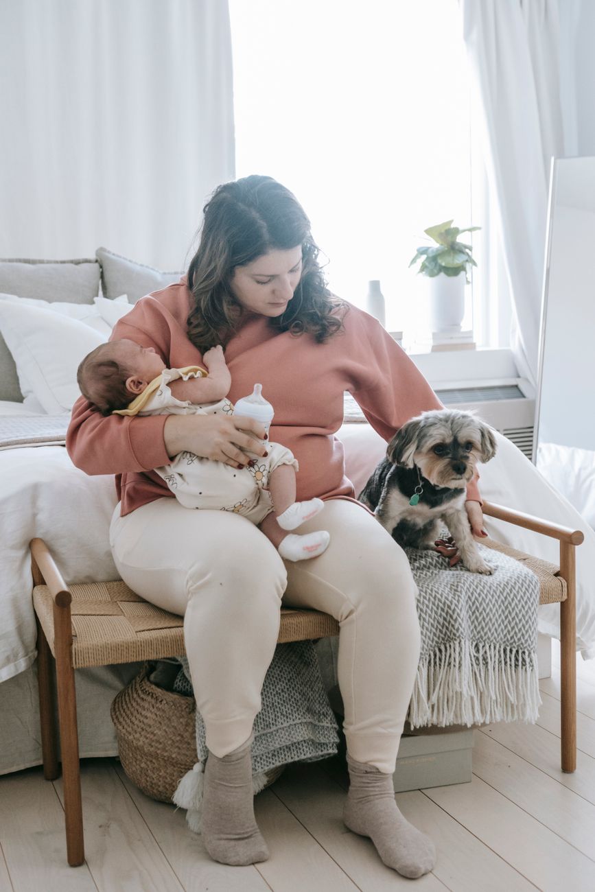 The Postpartum Pet Care Systems That Helped Me Manage 2 Dogs, a Cat, and a Newborn